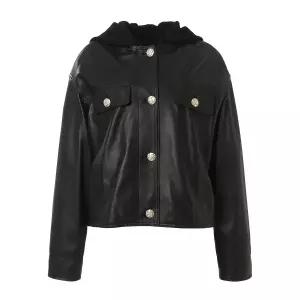 [롯데백화점]아이잗바바 후드니트 양가죽재킷 BR9E3LT031