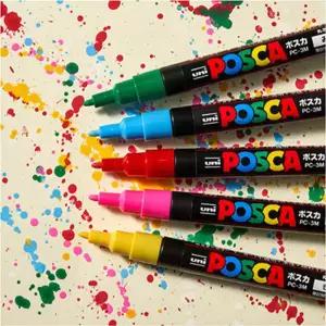 유니 포스카 마카 5M 낱개 (17색상) 수성 아크릴 데코 펜 화이트 보드 문구 사무 펜시 다용도 용품