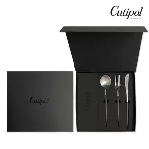 [큐티폴] 고아 블랙실버 디너세트 3p 블랙라벨 선물박스(디너스푼 디너포크 디너나이프)