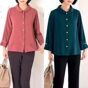 [엄마옷 로즈맘] 오찬오픈카라블라우스