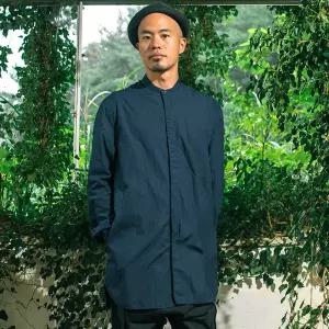 [닥터퍼니스트]닥터퍼니스트 면 차이나카라 롱셔츠 네이비 FJAMBC05A