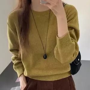 [코코블랑] 심플 베이직 컬러니트(라운드넥,브이넥)