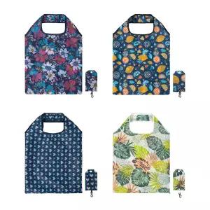 [1개+1개] 플라워 시장가방 접이식 미니 휴대용 에코백 장바구니 4color