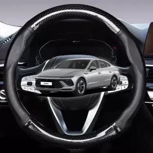 차량용 인기템 핸들 쏘나타디엣지핸들커버 D컷 카본 원형 가죽 자동차 신상