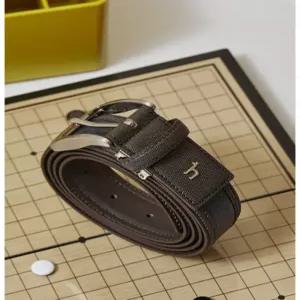 헤지스 액세서리 남성 25SS [스테디셀러] 브라운 체크 소가죽 벨트 WUBE5E808W2