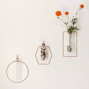 프레임 인테리어꽃병 유리꽃병 철제 거실화분인테리어 조화화병 벽화병 미니