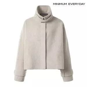 [미니멈][미니멈 에브리데이]하이넥 스트랩 가오리 크롭 울 코트 (EA4JH008D)