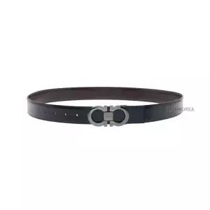 [라벨루쏘] [페라가모] 남성 사이즈 조절 가능한 간치니 벨트 67 9535 NERO AUBURN