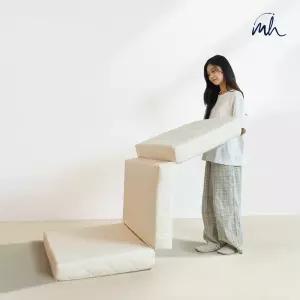 몽스홈 국내생산 원룸 바닥 단단한 3단 접이식 그레이폼 매트리스 자취 접는 침대 매트릭스 토퍼 수면매트
