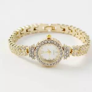 튜린 여성 손목시계 골드메탈+큐빅 로맨틱 패션시계