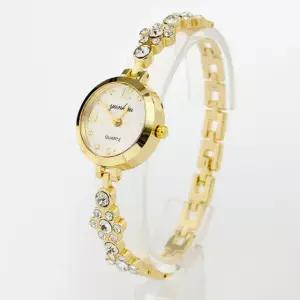 튜링행 여성 큐빅 손목시계 골드 메탈시계