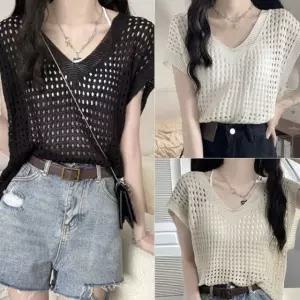 튜링행 여성 그물 여름 조끼 망사조끼