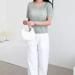 튜링르 큰그물망사 여자 반필 티셔츠