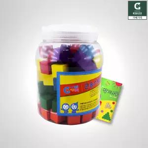 큰솔 원목블럭 칼라 쌓기나무 블록 2.5cm 미니북 케이스 세트 블럭놀이 (100p)