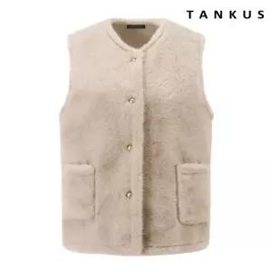 금장 단추 라운드 퍼 포켓 베스트 (TX4VT014L0)