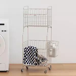 올스텐 304 이동식 세탁바구니 빨래바구니 2단세트