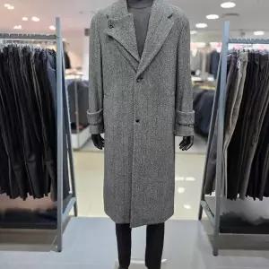 [레노마]F/W 블랙 헤링본 모직 롱 코트 PDMBH60_BP