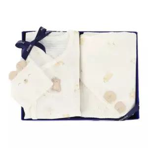 [갤러리아] (압소바,말띠,임신축하,태교,출산)새싹곰오가닉곰배냇슈트,속싸개세트(A1A-1090A)