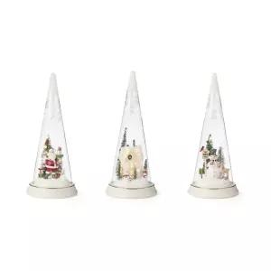 레녹스 메리  매직 크라스마스 글라스 장식 겨울 크리스마스 풍경 LED글라스장식