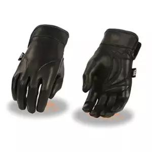 여성용 가죽 가벼운 안감 장갑 슬리브 커프 및 젤 손바닥 포함, 블랙.