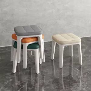 원목스툴 쿠션 의자 패브릭 통미백 원형 현관 스툴 인테리어 풋스툴 간이 소파발받침