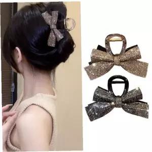 큐빅 반짝이 리본 헤어집게핀 머리핀 자동핀 올림머리핀 헤어클립 반묶음