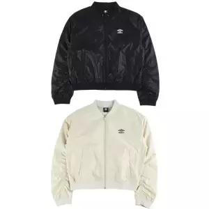 엄브로 여성 세미 크롭핏 셔링 광택 봄버 자켓 UQ122CJK26