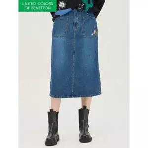 [베네통]볼링 자수 데님 스커트 BASKA2611_P415539343