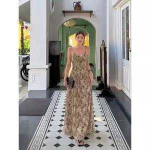 [비바럽]엘리제 플라워 비치 원피스 OP20365F 여름 슬림 나시 플레어 롱 맥시 드레스 휴.._P416193453