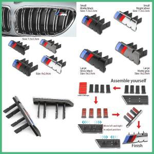 BMW 3D ABS 프론트 그릴 배지 엠블럼 (X1 X3 X5 X6 E46 F30용), M 로고 자동차 스타일링 장식