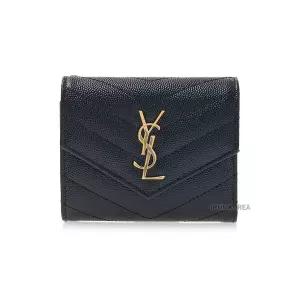 [럭셔리에비뉴] (생로랑) 692061 BOW01 1000 FW25 여성 모노그램 반지갑