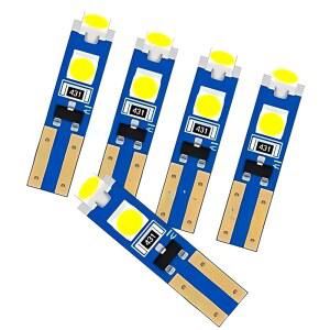 bubulu 24V 전용 T5 5개 세트 LED 전구 화이트 고휘도 3연 3면 조사 계기판 패널 에어컨 구슬 대시보드 웨지볼 트럭 버스 건설기계