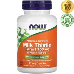 나우푸드 밀크 씨슬 시슬 750mg 90정 비건 실리마린 Milk Thistle Maximum Strength