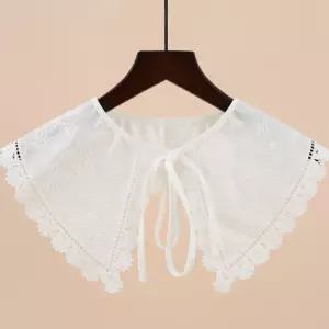 플라워 레이스 넥카라 페이크 셔츠 넥케이프 자수 여성 레이어드 패션