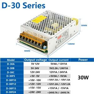 30W 듀얼 출력 전원 공급 장치 5V 10V SMPS