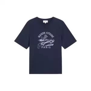 [메종키츠네] 여성 레이싱 폭스 컴포트 티셔츠 잉크 블루 135971949