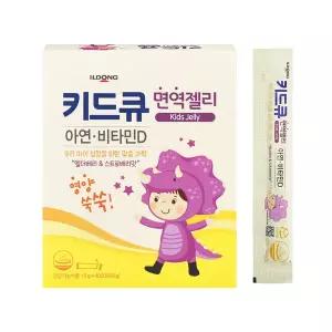 일동제약 키드큐 면역젤리 엘더베리 딸기맛 40포 어린이 아연 비타민D