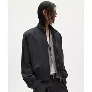 엘무드 갱즈 울 헤링본 보머 자켓 차콜 L6AO0028CH