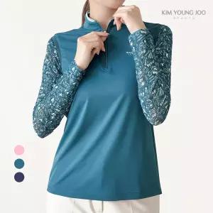 김영주스포츠 여성 메쉬소매스판티셔츠 KRWT8037 봄 여름 가을 골프 등산 산책 데일리 시스루 집업