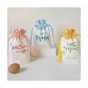 부활절계란포장지 경지사 비닐끈주머니 디자인3종랜덤 10매1세트 부활절포장용품 부활절달걀포장지