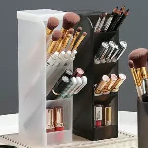 화장품 정리함 화장대 수납함 정리 트레이 통 빗 브러쉬 꽂이 립스틱 퍼프 면봉 보관 수납