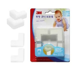 3M 투명 모서리 코너보호대 4P/가드/코너/보호대/쿠션/안전/유아/용품/몰딩/방문콕방지/문/실리콘/어린이집