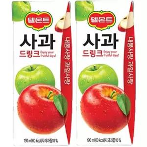 롯데 델몬트 사과 드링크 190ml x 32개 롯데칠성음료 과즙음료