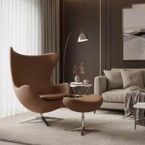 [에피하임][리퍼] S급 라운드 에그체어 1인 소파 풋스툴 세트