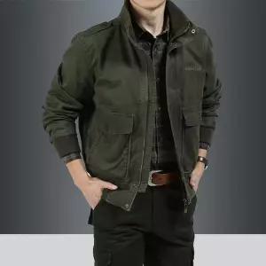 봄 여름 밀리터리 자켓 재킷 점퍼 군용 바람막이 야전 중년 남성 봄/가을용 빅사이즈 순면 스탠드 칼라 루