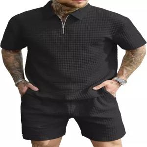 남성 숏 세트 2피스 여름용 폴로 셔츠 반팔 반바지 캐주얼 운동복