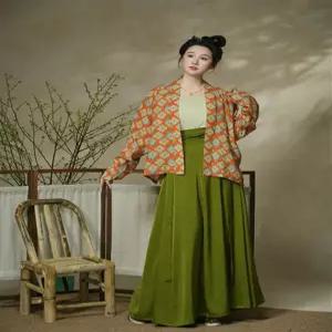 한텐 기모노 잠옷 일본 실내 방한복 깔깔이 빨강색 체크