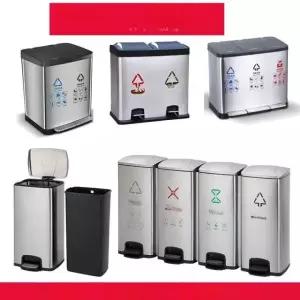 프리미엄 재활용 가정용 사무실 카페 스텝 발판형 삼중 분류통 페달 무소음 거실 150L