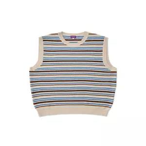 [STCO]스트라이프 라운드 니트 베스트_베이지 (오버핏)-SAVEU10611C