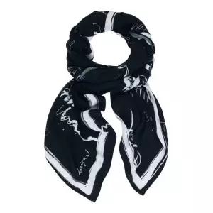 데시구알 Desigual 레튼 직사각형 풀라드 블랙 머플러 스카프